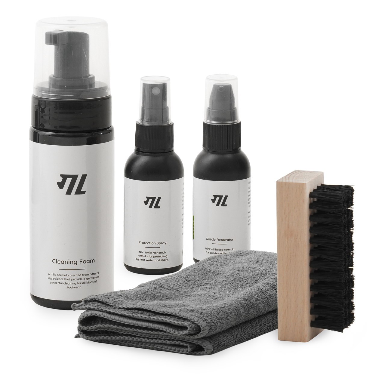 Full Power Care Kit - Cleaning Foam, Protection spray, Suede Renovator, Microfiber cloth, Brush